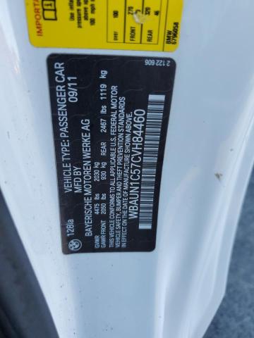 WBAUN1C57CVH84460 - 2012 BMW 128 I WHITE photo 12