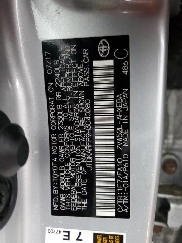 JTDKARFP9H3040280 - 2017 TOYOTA PRIUS PRIM 银色 照片 12