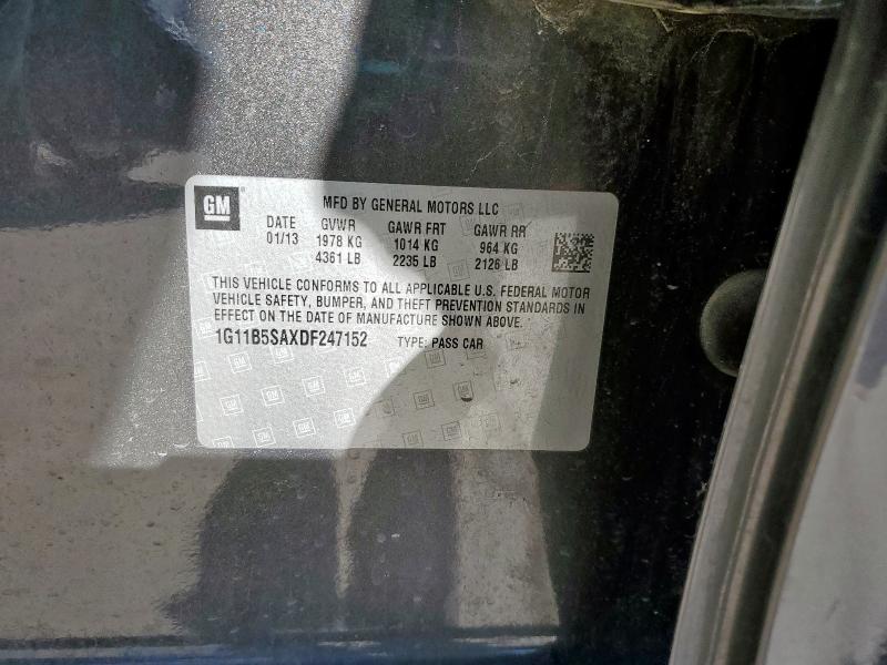 1G11B5SAXDF247152 - 2013 CHEVROLET MALIBU LS Գրաֆիտ լուսանկար 12