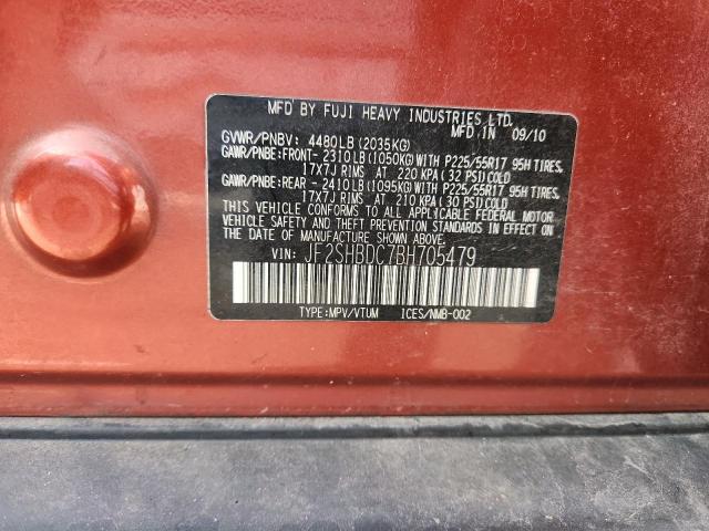 JF2SHBDC7BH705479 - 2011 SUBARU FORESTER 2.5X PREMIUM أحمر صورة 13