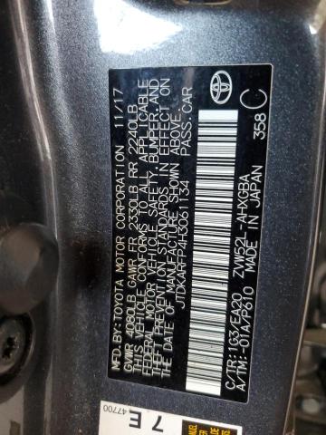 JTDKARFP4H3061134 - 2017 TOYOTA PRIUS PRIM Сұр фото 12