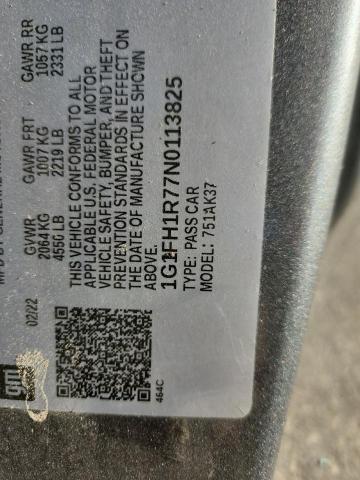 1G1FH1R77N0113825 - 2022 CHEVROLET CAMARO SS GRAY photo 12