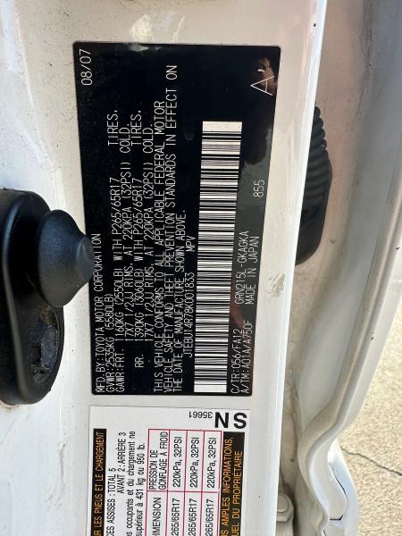 JTEBU14R78K001833 - 2008 TOYOTA 4RUNNER SR5 Beyaz fotoğraf 10