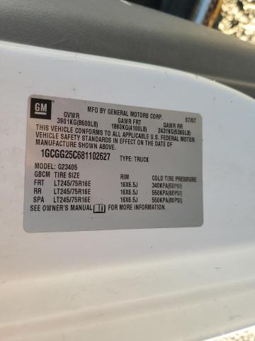 1GCGG25C681102627 - 2008 CHEVROLET EXPRESS G2 Biały zdjęcie 13