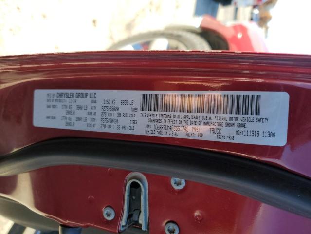 1C6RR7LM4FS551749 - 2015 RAM 1500 SLT RED photo 12