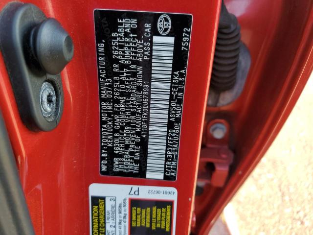 4T1BF1FK0DU678991 - 2013 TOYOTA CAMRY L RED photo 12