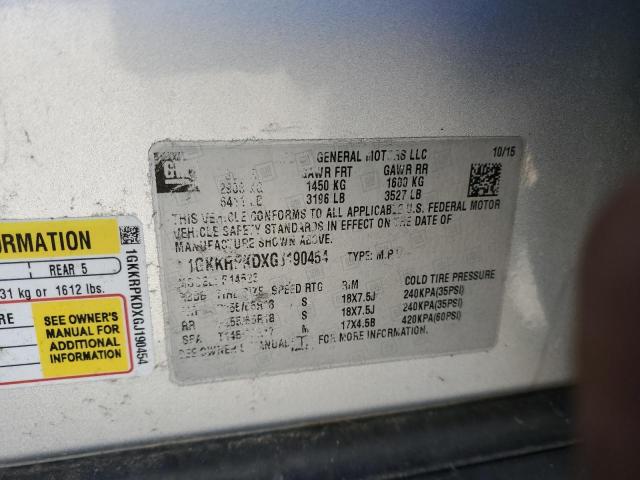 1GKKRPKDXGJ190454 - 2016 GMC ACADIA SLE SILVER photo 13