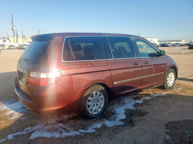 5FNRL38237B039800 - 2007 HONDA ODYSSEY LX MAROON photo 3