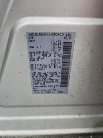 5N1AR2MM6EC681253 - 2014 NISSAN PATHFINDER S فضي صورة 13