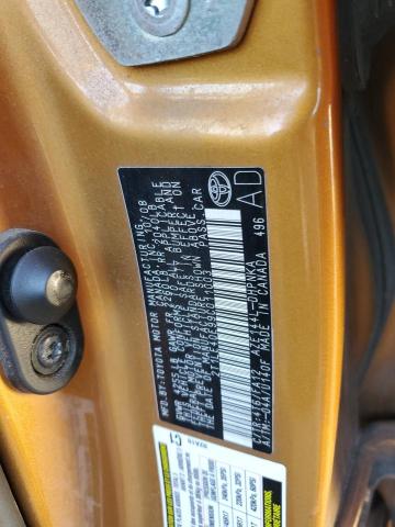 2T1LE40E99C011003 - 2009 TOYOTA COROLLA MA S ORANGE photo 12