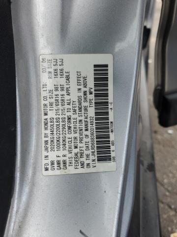 JHLRD68836C014932 - 2006 HONDA CR-V EX SILVER photo 13
