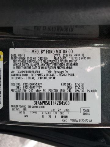 3FA6P0SU1FR284503 - 2015 FORD FUSION TITANIUM PHEV Yaşıl foto 12