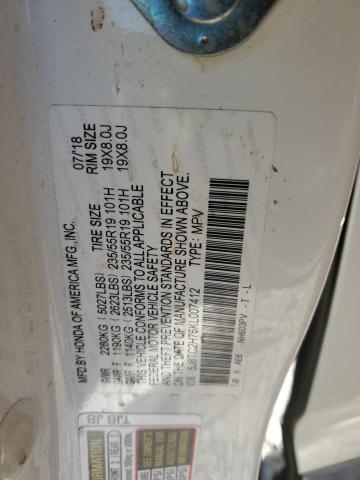 5J8TC2H76KL007412 - 2019 ACURA RDX ADVANCE თეთრი ფოტო 12