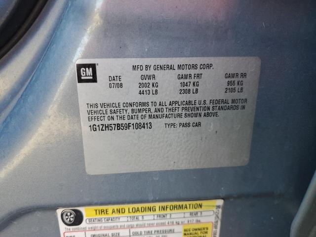 1G1ZH57B59F108413 - 2009 CHEVROLET MALIBU 1LT SILVER photo 12