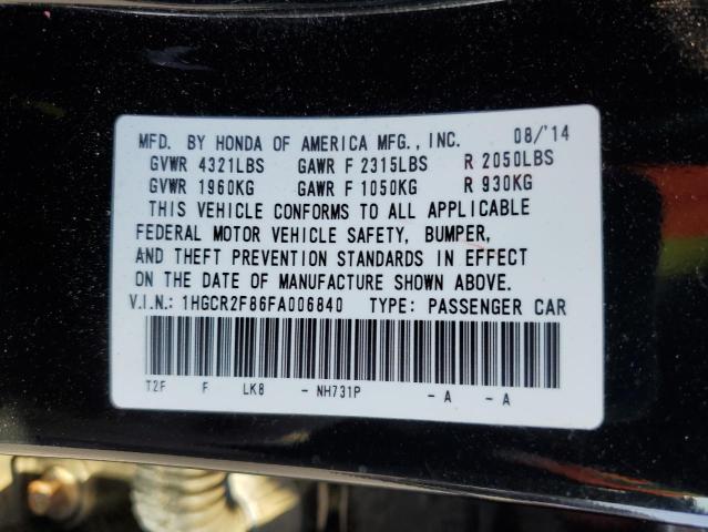 1HGCR2F86FA006840 - 2015 HONDA ACCORD EXL BLACK photo 13