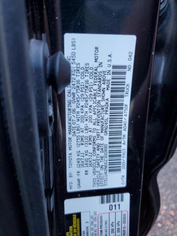 5TELU42N66Z300880 - 2006 TOYOTA TACOMA DOUBLE CAB BLACK photo 12