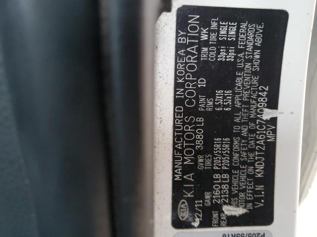 KNDJT2A61C7409842 - 2012 KIA SOUL + WHITE photo 14
