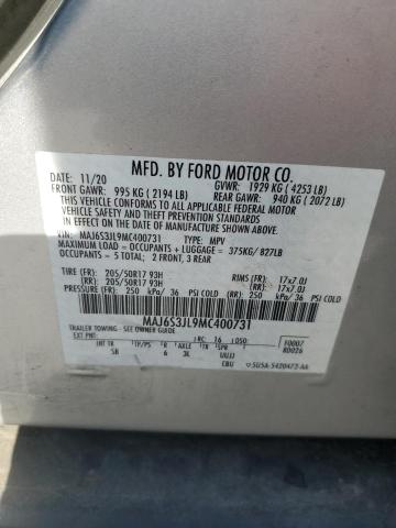 MAJ6S3JL9MC400731 - 2021 FORD ECOSPORT SES 银色 照片 13