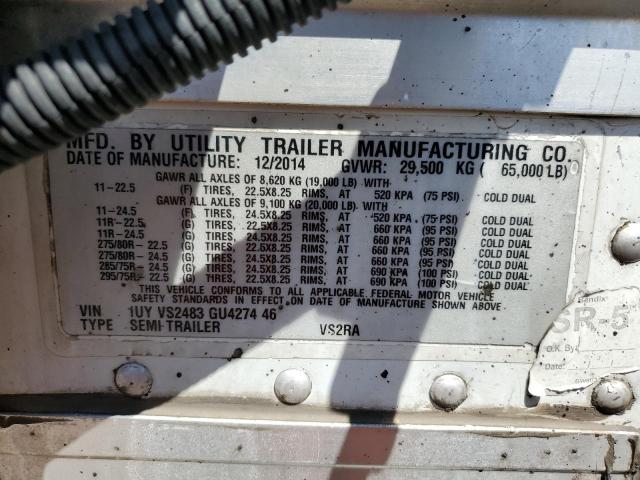 1UYVS2483GU427446 - 2016 UTILITY VS2RA WHITE photo 10