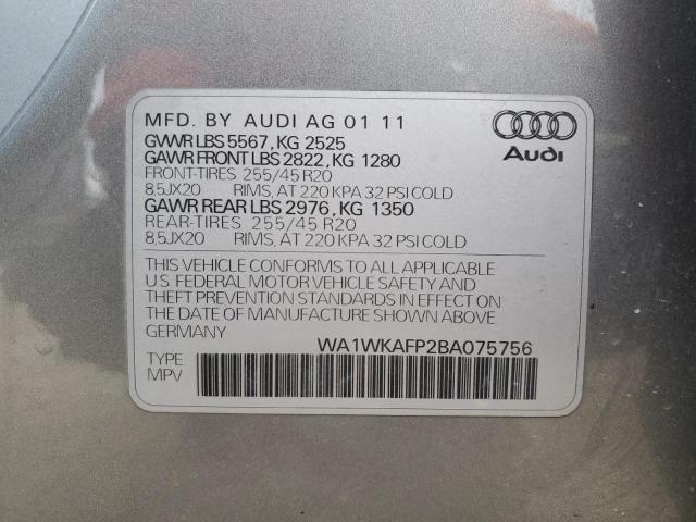 WA1WKAFP2BA075756 - 2011 AUDI Q5 PRESTIGE 银色 照片 13