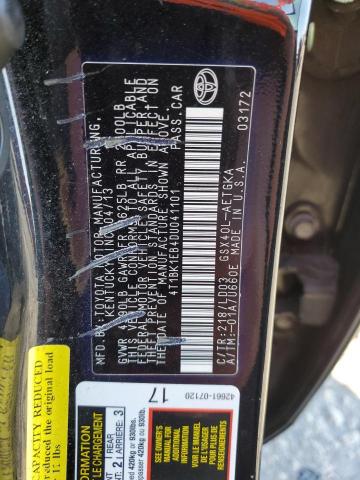4T1BK1EB4DU041101 - 2013 TOYOTA AVALON BASE 黑色 照片 13