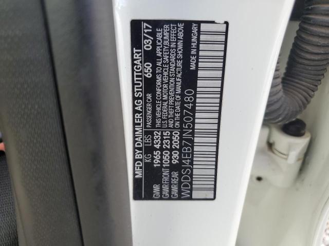 WDDSJ4EB7JN507480 - 2018 MERCEDES-BENZ CLA 250 WHITE photo 12