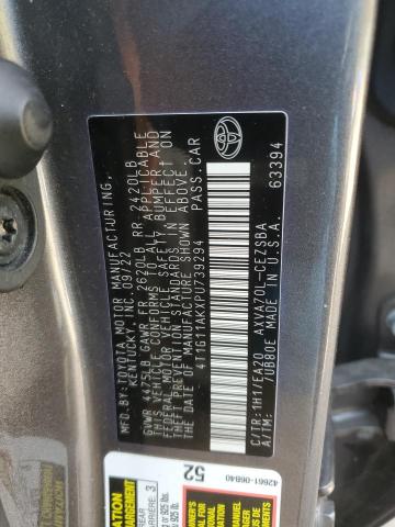 4T1G11AKXPU739294 - 2023 TOYOTA CAMRY SE NIGHT SHADE GRAY photo 12