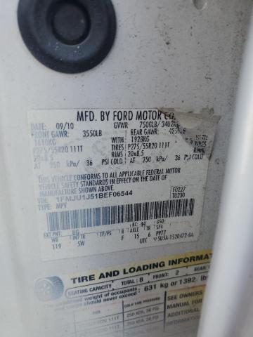 1FMJU1J51BEF06544 - 2011 FORD EXPEDITION XLT WHITE photo 13