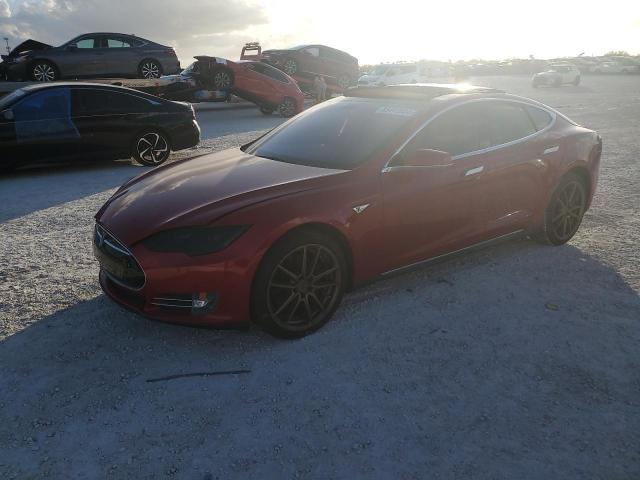 5YJSA1CN7DFP28165 - 2013 TESLA MODEL S RED photo 1
