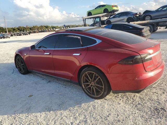 5YJSA1CN7DFP28165 - 2013 TESLA MODEL S RED photo 2