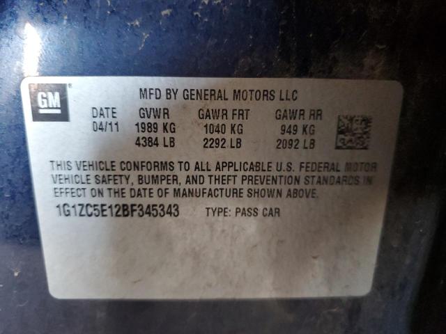 1G1ZC5E12BF345343 - 2011 CHEVROLET MALIBU 1LT Bleu photo 12