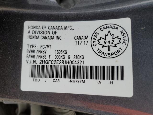 2HGFC2E28JH004321 - 2018 HONDA CIVIC DX 灰色 照片 13