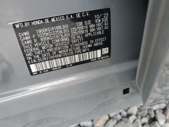 3CZRZ1H54RM725110 - 2024 HONDA HR-V SPORT GRAY photo 13