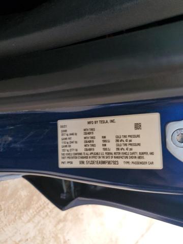 5YJ3E1EA9MF987923 - 2021 TESLA MODEL 3 ლურჯი ფოტო 12