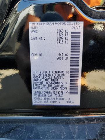 1N4BL4CV6SN320949 - 2025 NISSAN ALTIMA SR BLACK photo 12