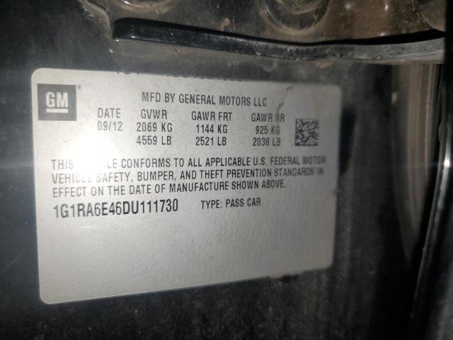 1G1RA6E46DU111730 - 2013 CHEVROLET VOLT შავი ფოტო 12