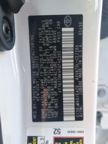 4T1G11AK4PU740392 - 2023 TOYOTA CAMRY SE NIGHT SHADE WHITE photo 12