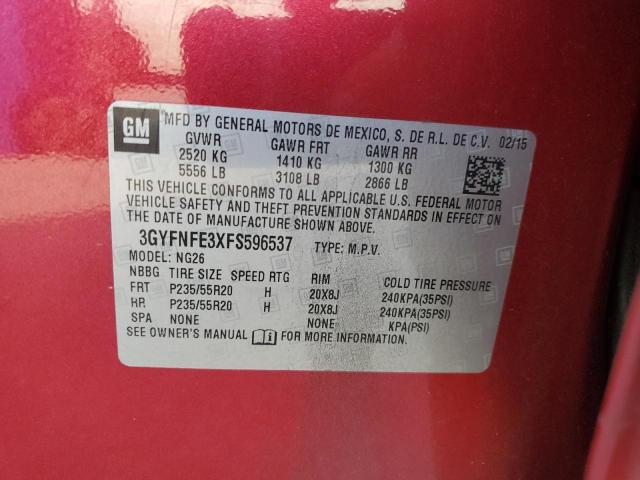 3GYFNFE3XFS596537 - 2015 CADILLAC SRX PERFORMANCE COLLECTION Rouge photo 13