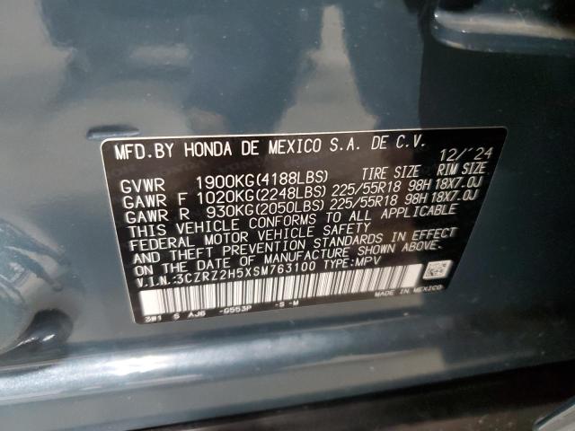 3CZRZ2H5XSM763100 - 2025 HONDA HR-V SPORT BLUE photo 13
