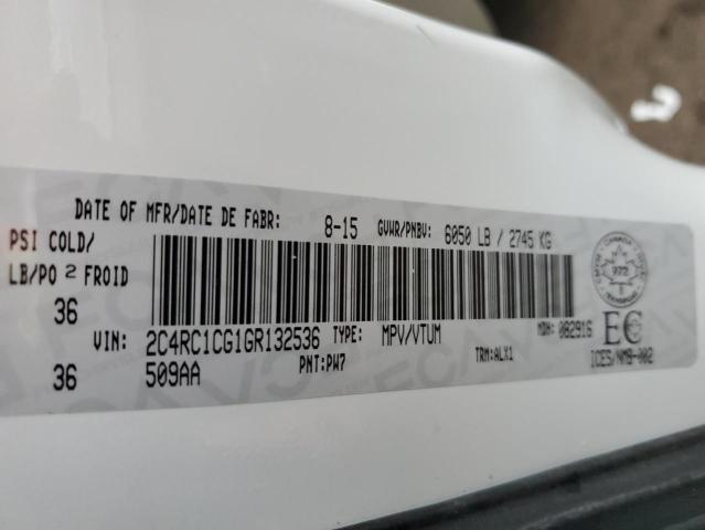 2C4RC1CG1GR132536 - 2016 CHRYSLER TOWN & COU TOURING L WHITE photo 14