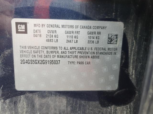 2G4GS5GX2G9195037 - 2016 BUICK REGAL PREMIUM BLUE photo 12