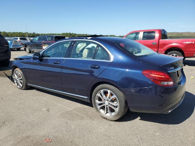 55SWF4KB0GU102939 - 2016 MERCEDES-BENZ C 300 4MATIC BLUE photo 2