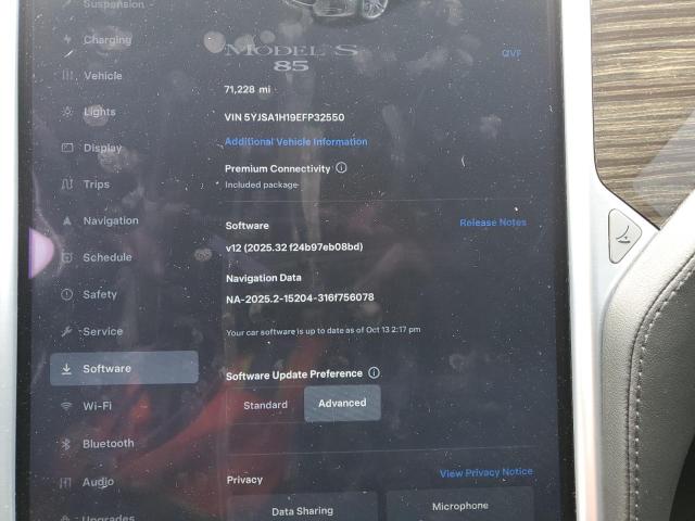 5YJSA1H19EFP32550 - 2014 TESLA MODEL S BROWN photo 9