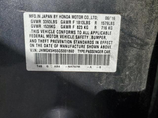JHMGK5H55GS001860 - 2016 HONDA FIT LX 灰色 照片 12