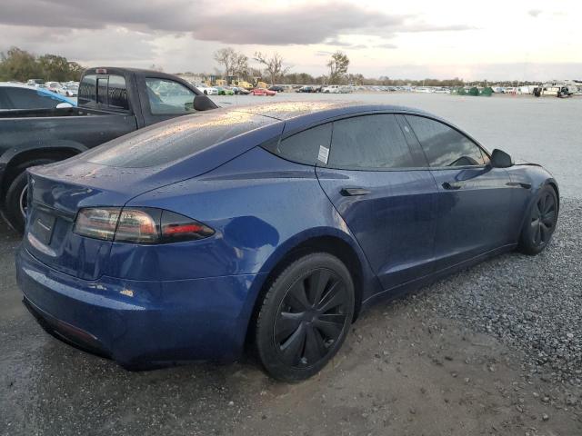 5YJSA1E50NF479268 - 2022 TESLA MODEL S BLUE photo 3
