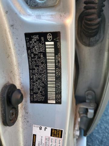 JTDKN3DU3C5421937 - 2012 TOYOTA PRIUS ვერცხლისფერი ფოტო 12