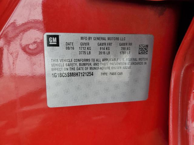 1G1BC5SM8H7121254 - 2017 CHEVROLET CRUZE LS 红色 照片 12