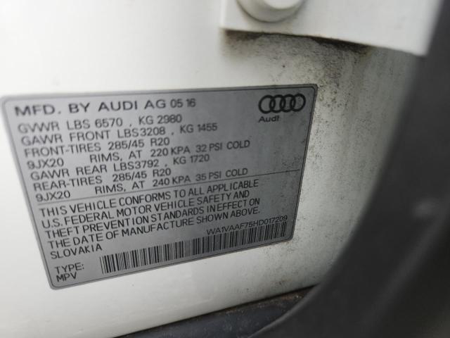 WA1VAAF75HD017209 - 2017 AUDI Q7 PRESTIGE WHITE photo 13