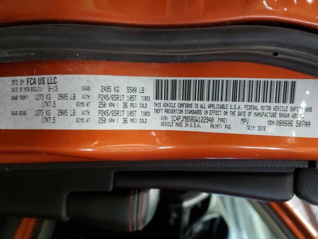 1C4PJMBS8GW122940 - 2016 JEEP CHEROKEE TRAILHAWK 橙色 照片 13