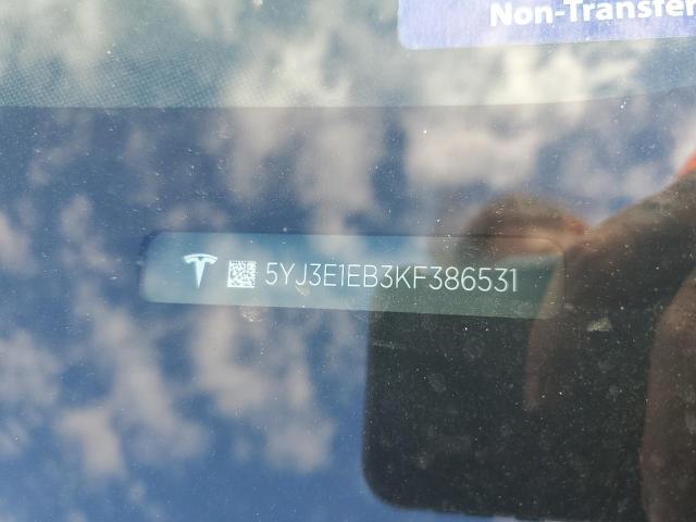 5YJ3E1EB3KF386531 - 2019 TESLA MODEL 3 ნაცრისფერი ფოტო 13